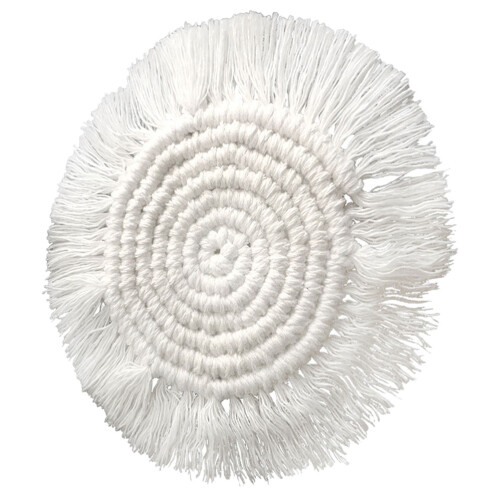 4Pcs Decorative Beige Macrame Coasters Multi-Use Drink Mats for Home