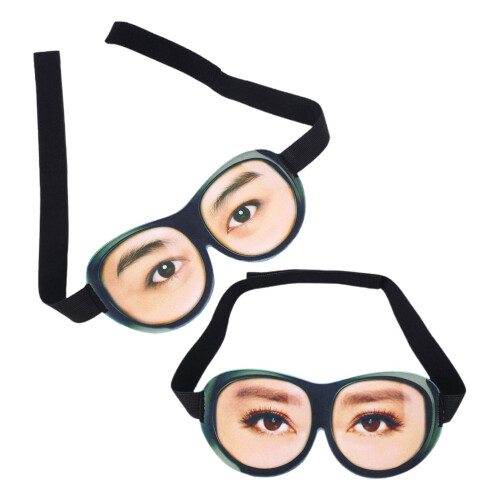 2St Grappige 3D Slaapmaskers Met Verstelbare Band Zachte Polyester