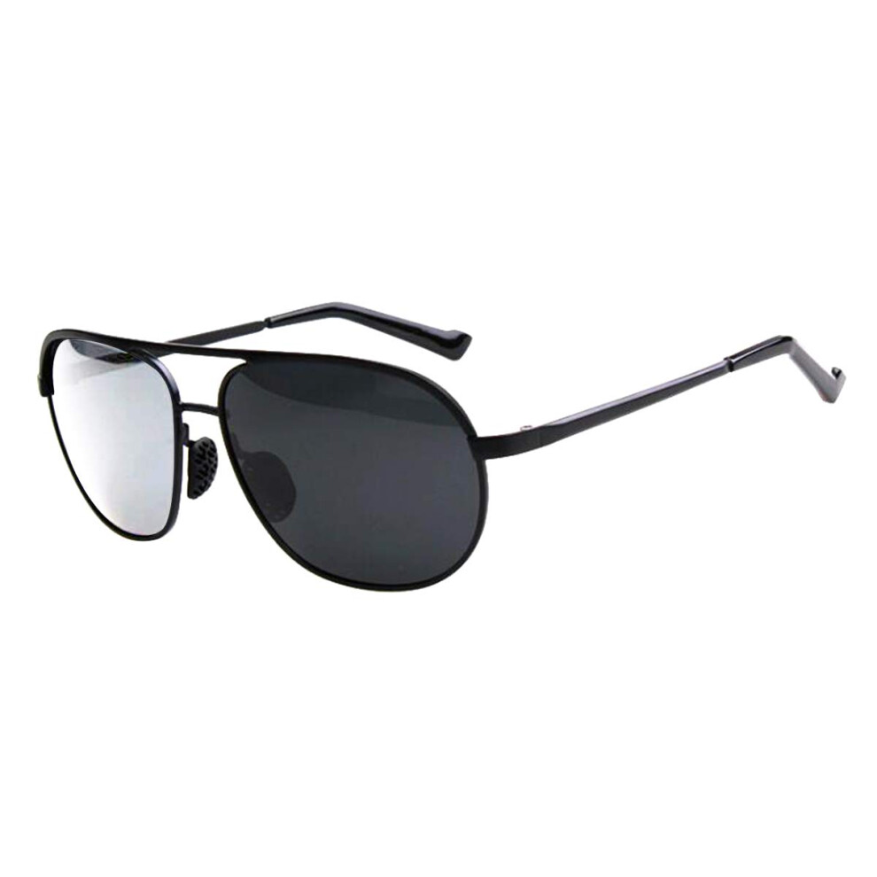 Black Reading Glasses With Clear 1.5X Magnification, Photochromic Progressive Lenses, Aviator Frame