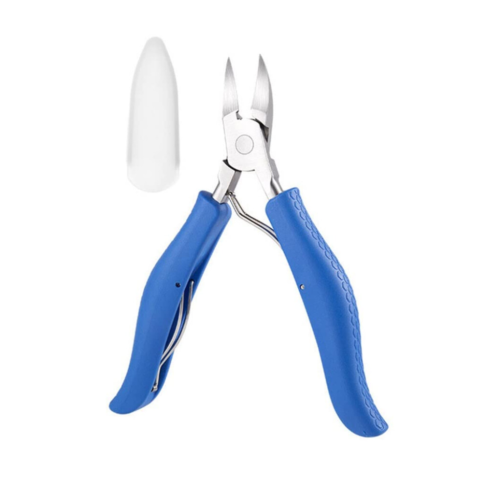 Blue Professional Stainless Steel Nail Nipper With Cuticle Scissors For Manicure Pedicure,