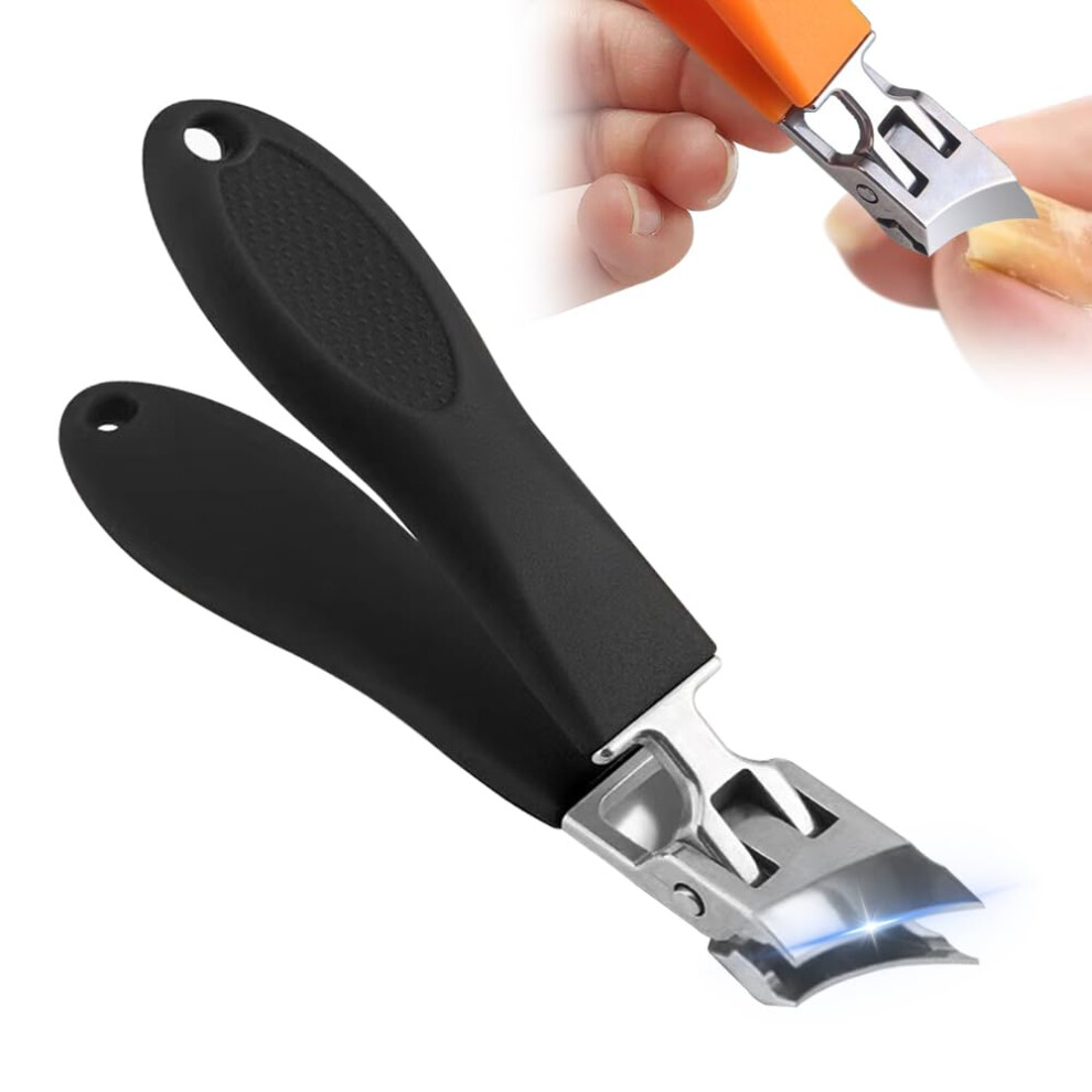 Black Large Jaw Opening Preventive Fingernail Nail Scissors, Elderly Men Nail And Foot Nail Cutters For Women, Nail Scissors For Home Use (Black)