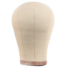 20.5 Inch Canvas Cork Wig Head Mannequin for Secure Pinning and Professional Styling