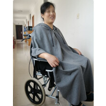 Wheelchair Blanket Shawl Cape for Adults and Seniors, Warm Lightweight Fleece, Large, Grey