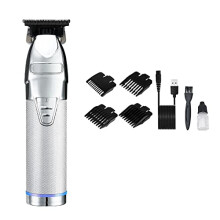 Hair Clipper with Low Noise Motor, Cordless Rechargeable Wet and Dry Beard Trimmer for Men (Silver)