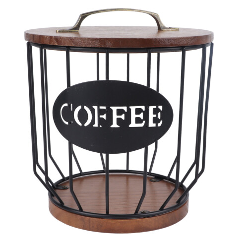 Rustic Coffee Filter Holder with Lid - Black, 17.5cm tall 2