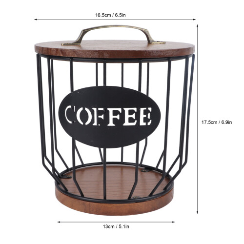 Rustic Coffee Filter Holder with Lid - Black, 17.5cm tall 1