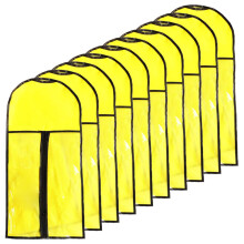 Pack of 10 Hair Extensions Storage Bag and Wig Carrier Case with Zipper Dustproof Travel Organizer Yellow