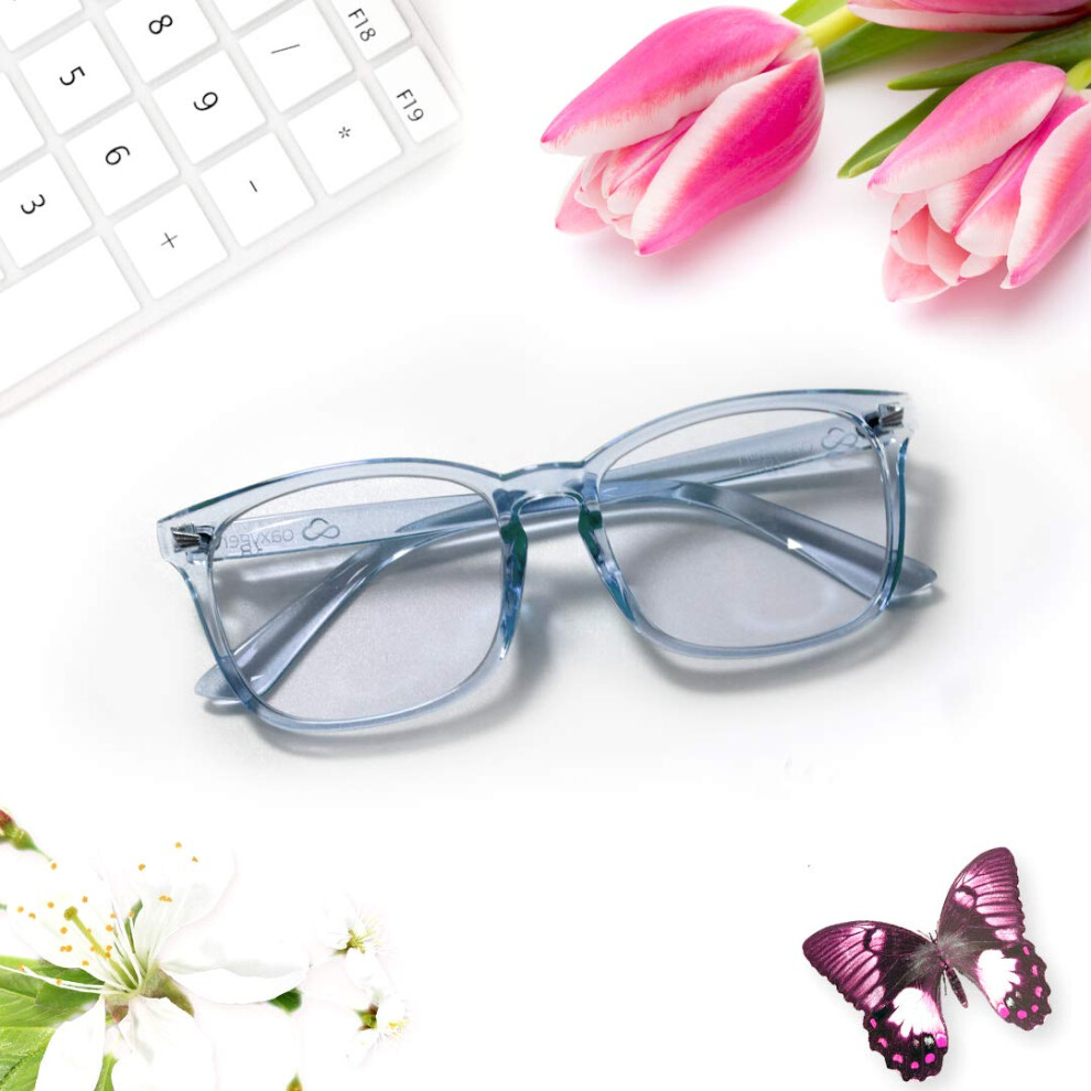 Blue/Light Blocking Glasses For Women Men Teens Square Frame With Glare Reduction Lenses