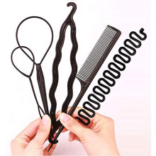 Hair Bun Maker for Women Pack of 5 Black Quick Elegant Styling Hair Accessories Kit