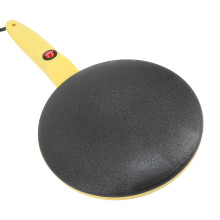 Plancha para crepes amarilla de 8 pulgadas, antiadherente, con enchufe europeo (UE) 220V