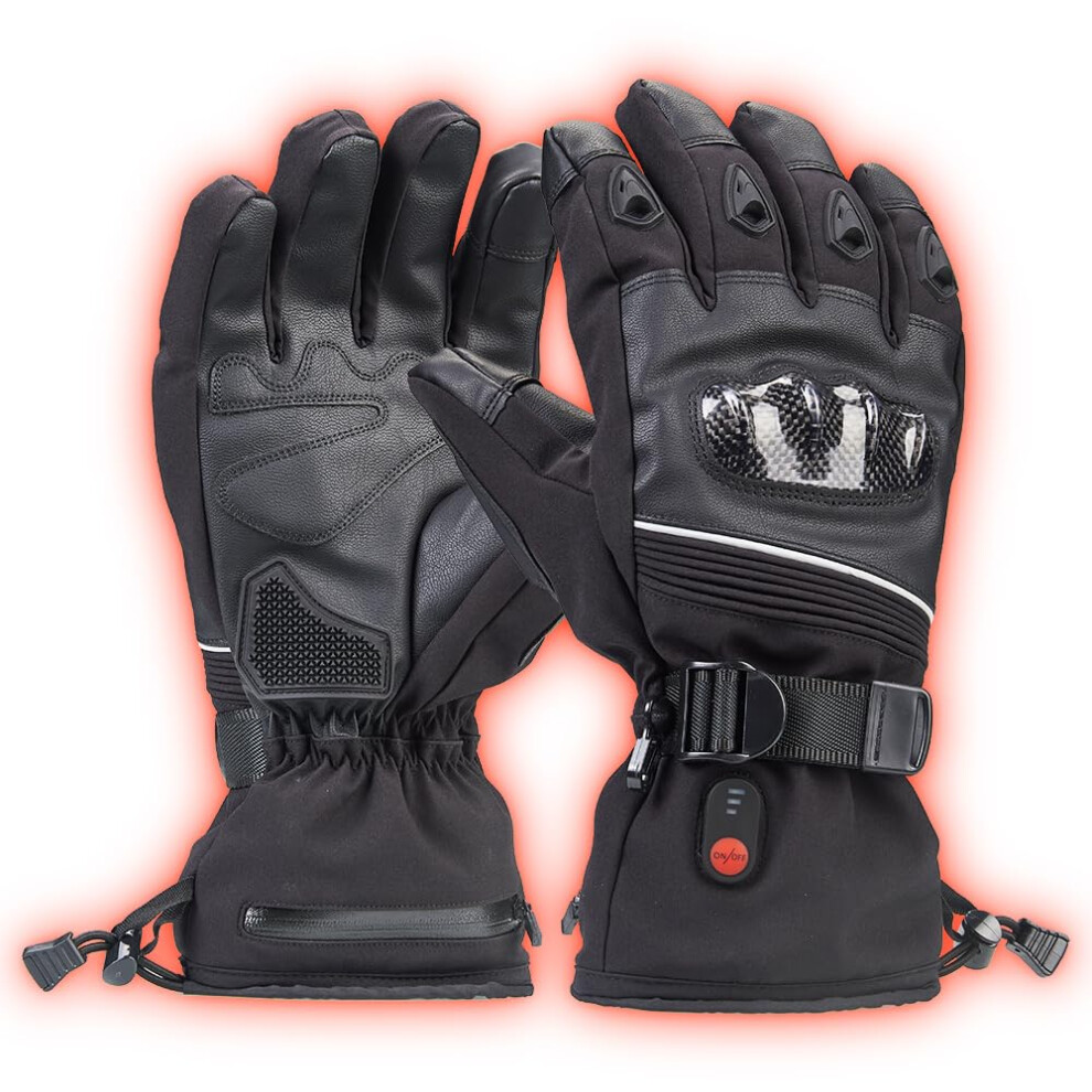 Heated Motorcycle Gloves Rechargeable 7.4V Waterproof Windproof Touchscreen For Winter Skiing Hunting 9169991780030