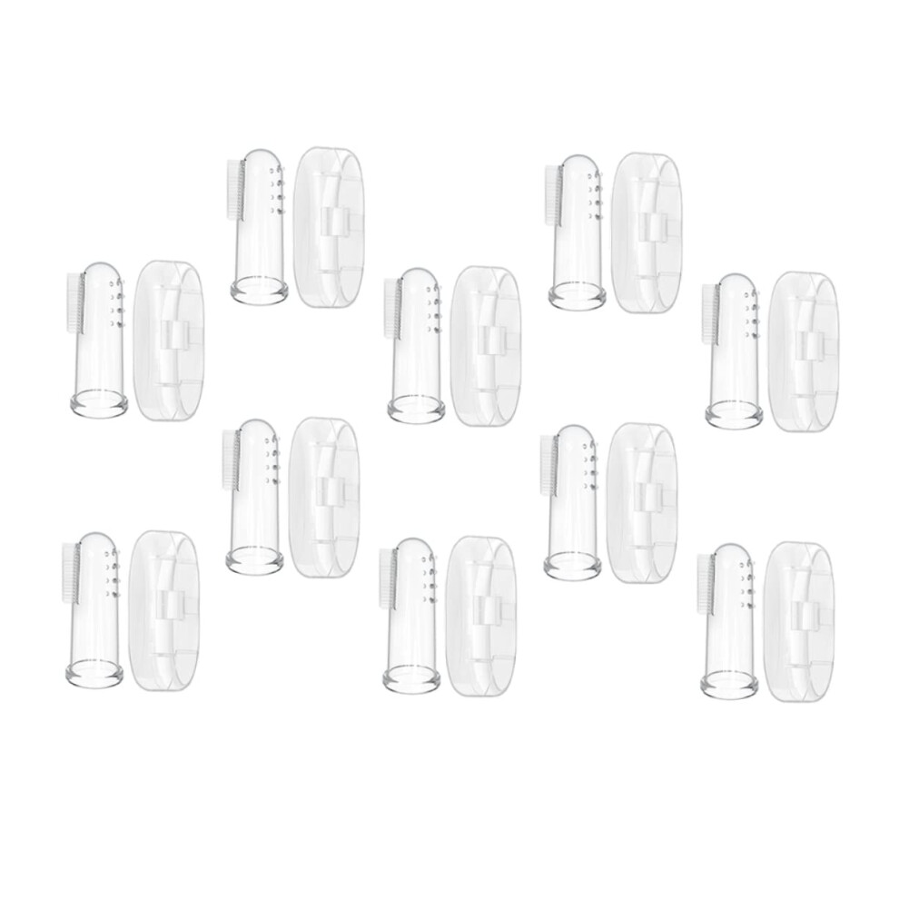 Baby Finger Toothbrush Set with Gentle Silicone Bristles for Infant Oral Cleaning and Teething