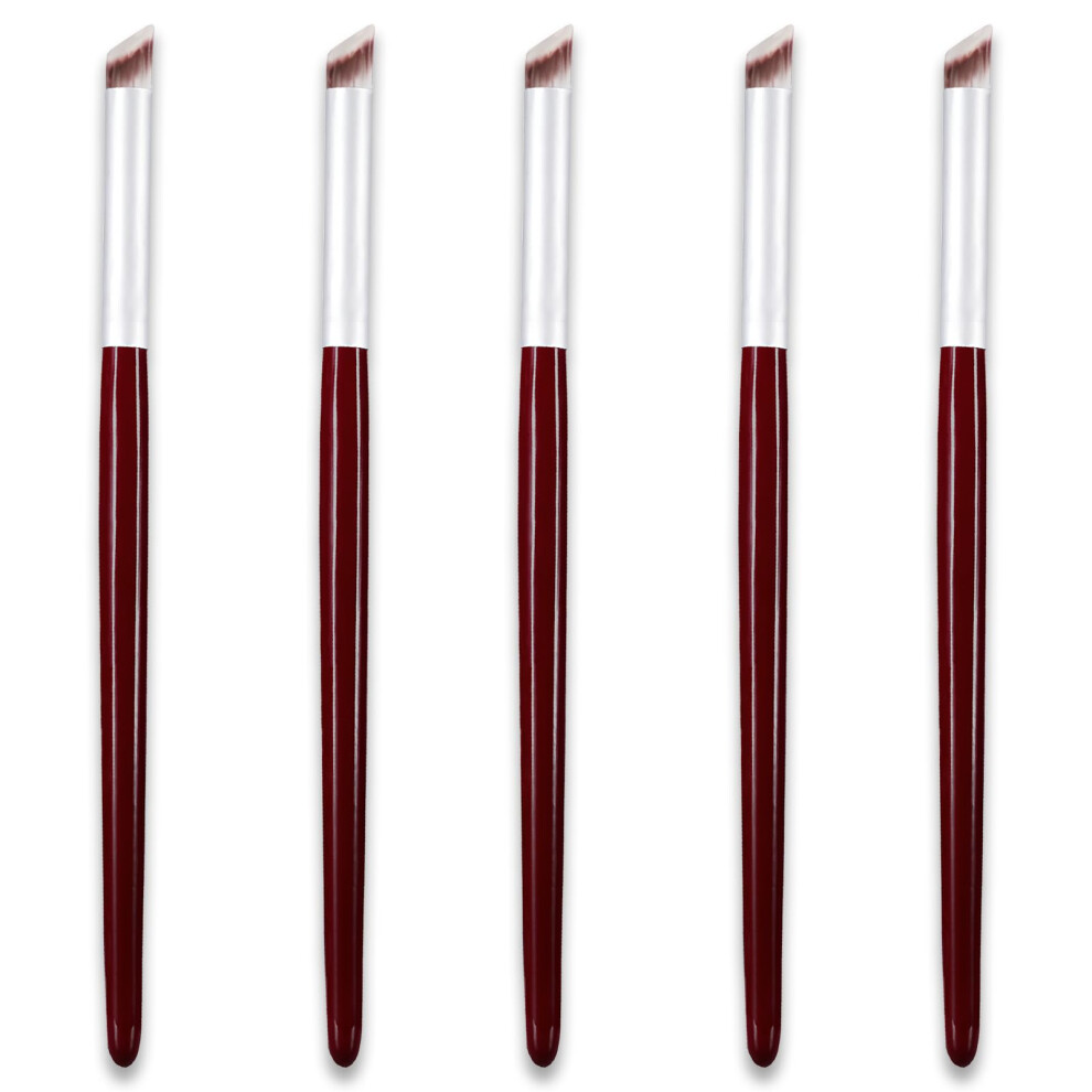 Professional Wooden Nail Art Brush Set with Ergonomic Handle and Precision Nylon Bristles, 5pcs