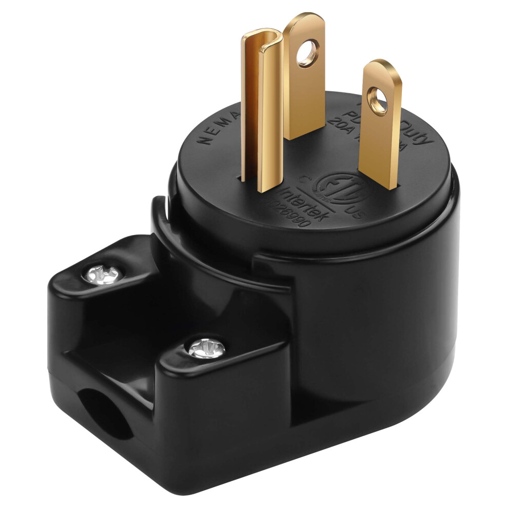 Nema 520P 20A 125V Ac Plug Adapter, 360 Rotatable Right Angle Industrial Grade Connector 9351714742641
