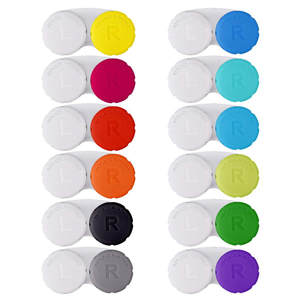 Colorful Contact Lens Case Set 12PCS LeakProof Travel Kit with ColorCoded Organization