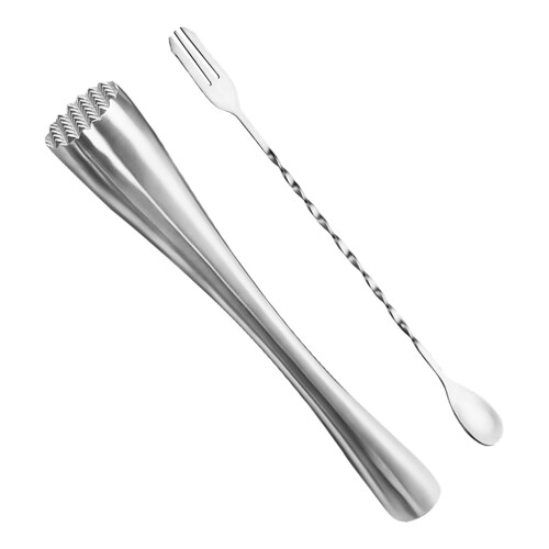 2Sets Barwerkzeug Muddler Cocktail Stößel Silber