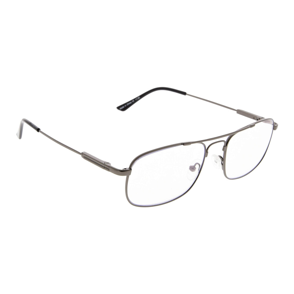 Progressive Multifocus Reading Glasses +3.00 Titanium Frame UV Protection for Men and Women Gunmetal