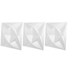 3Pièces Panneaux Muraux 3D PVC Blanc Décoration Chambre Hôtel