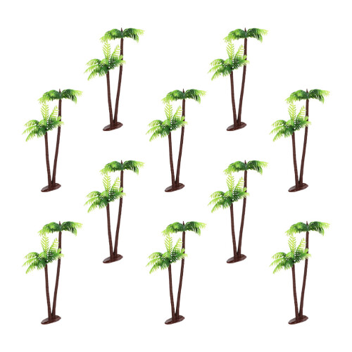 40Pcs Plastic Mini Palm Trees Green Artificial Tabletop Decorations 2