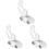 3Pièces Fixations Câble Aluminium Argent Facile 4