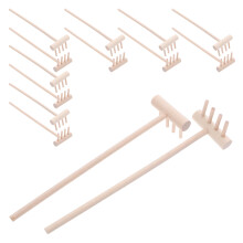 48Pcs Compact Wooden Mini Rakes Khaki for Zen Garden Sand Tools