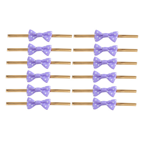 60Pcs Purple Polyester Packing Ribbon for Candy and Baking Sealing