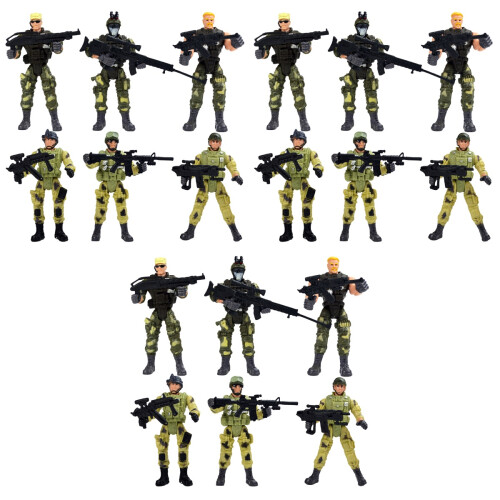 18Pcs Kid Special Forces Toy Plastic Material Assorted Color Playset 1
