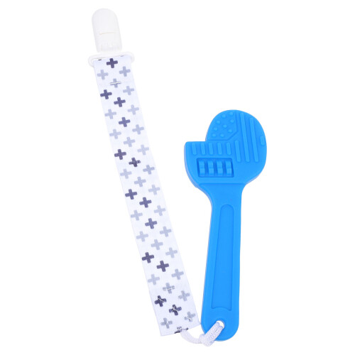 3Pcs Green Wrench Clip Silicone Teether Baby Holder
