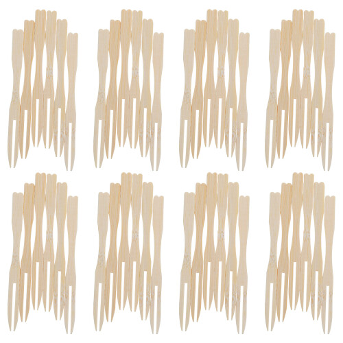 2000Pcs Bamboo Small Forks for Fruit Dessert Appetizers Beige Picks