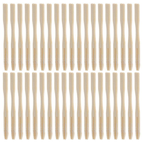 2000Pcs Bamboo Small Forks for Fruit Dessert Appetizers Beige Picks 1