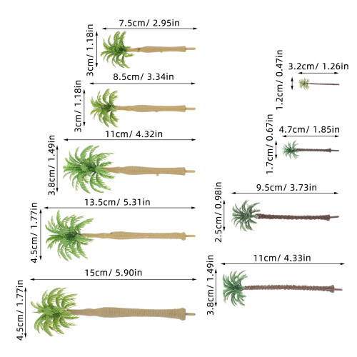 29pcs Miniature Palm Coconut Tree Model Plastic Mini Trees For Diy Crafts Model Train Scenery Architectural Projects 1