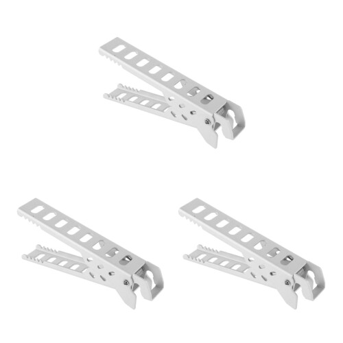 3Pcs Multi-Function Camping Pot Clamp Silver Pot Clip Bbq Grill Tong 1