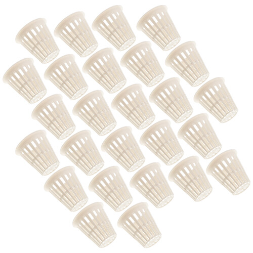100Pcs Plastic Hydroponic Plant Basket White Garden Mesh Root Pot 2