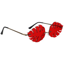 3pcs Funny Rimless Sunglasses Red For Men Polarized Fashion Glasses Lightweight Photo Prop For Party Decorative Event
