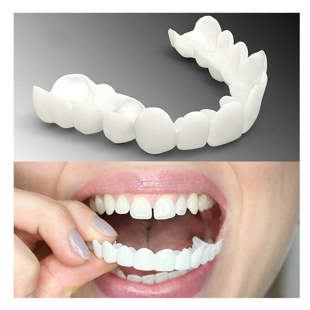False Teeth Veneers for Adults, Removable Cosmetic Teeth Cover Kit, Instant Smile Enhancement
