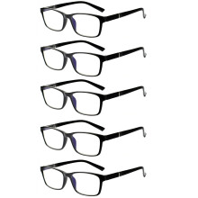 5 Pack Blue Light Blocking Reading Glasses 1.25 AntiGlare Computer Readers for Men and Women