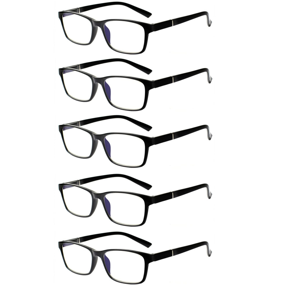 Blue/Light Reading Glasses 5 Pack Blocking Anti Glare Computer Readers 1.75 For Men And Women