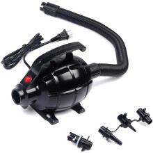 600W Electric Air Pump for Inflatable Mattress and Gymnastics Mat, Fast Inflation Deflation, 4 Nozzles