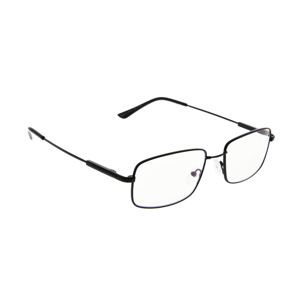 Black Progressive Multifocus Reading Glasses For Men With Uv Protection And Memory Titanium Frame 1.50