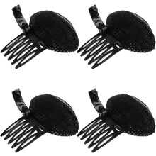 Hair Volume Inserts 4 Pack with Invisible Clip Design, Instant Volume Boost Sponge for Women Black