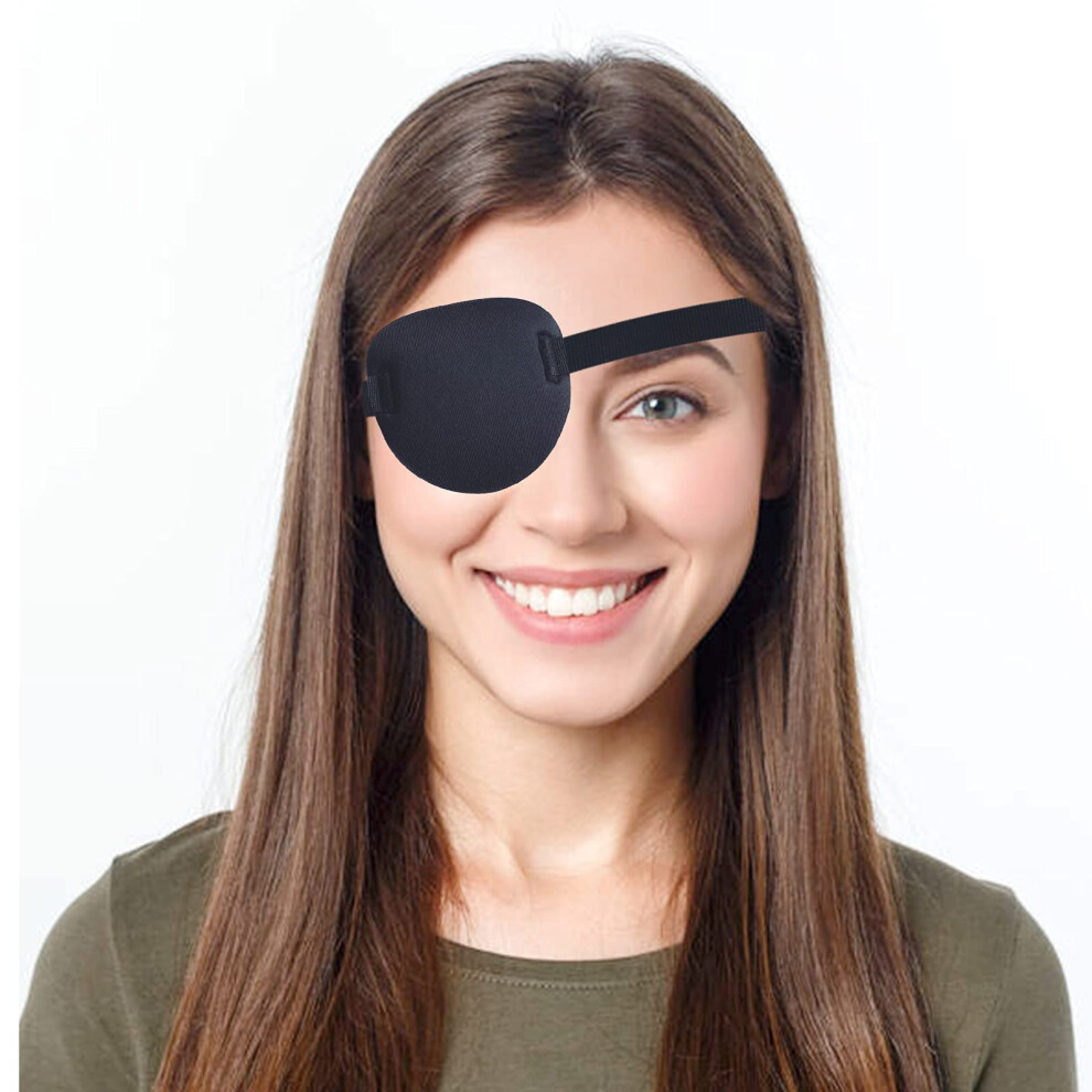 Black Eye Patch For Adults And Kids, Soft Adjustable Lazy Eye Patch For Left Or Right Eye,