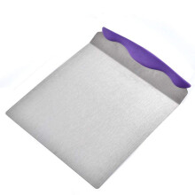 Stainless Steel Cake Lifter and Pizza Peel with Ergonomic Rubber Grip, 7.8'x9.6', Purple