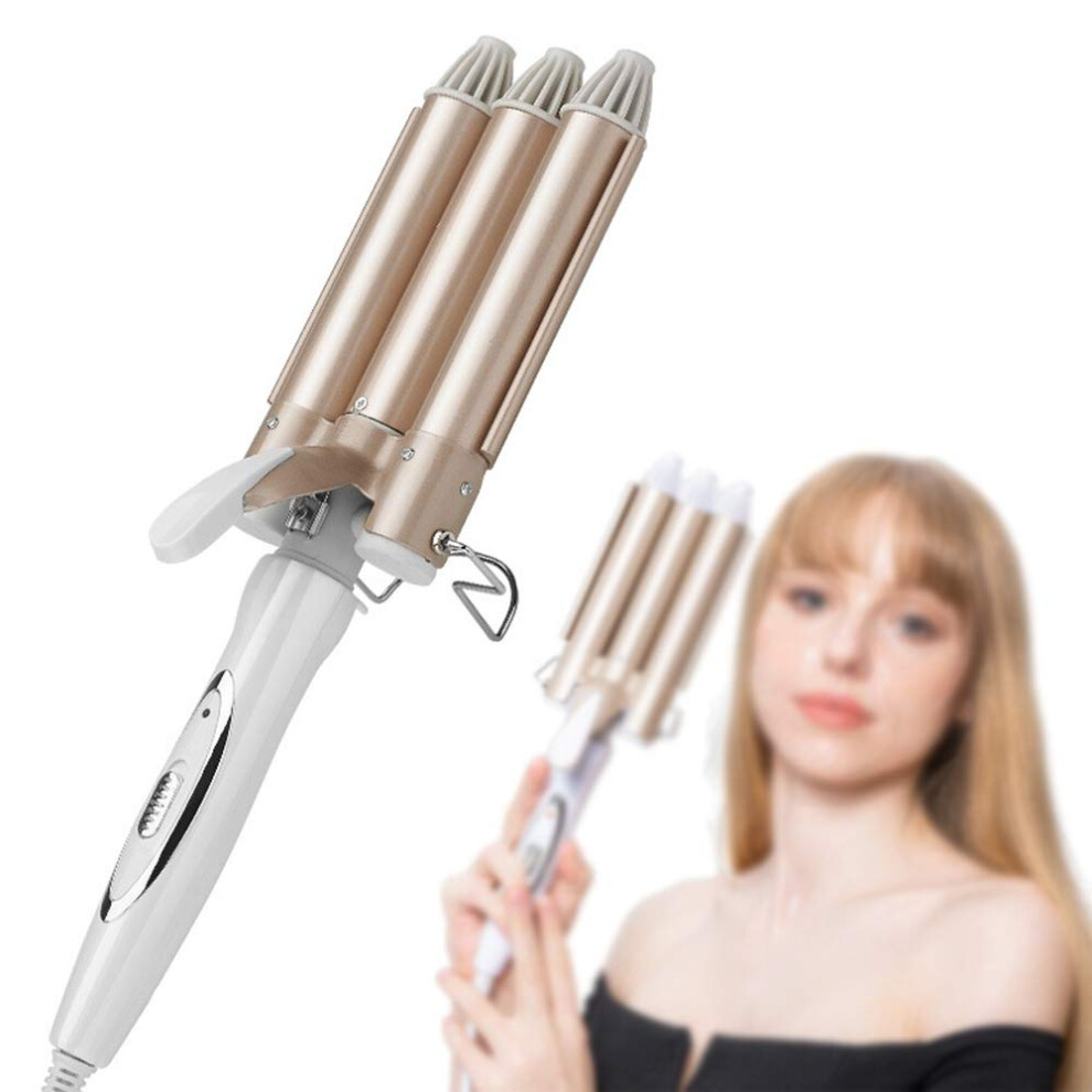 Triple Barrel Curling Iron Ceramic Tourmaline Hair Waver with Fast HeatUp and Adjustable Temperature
