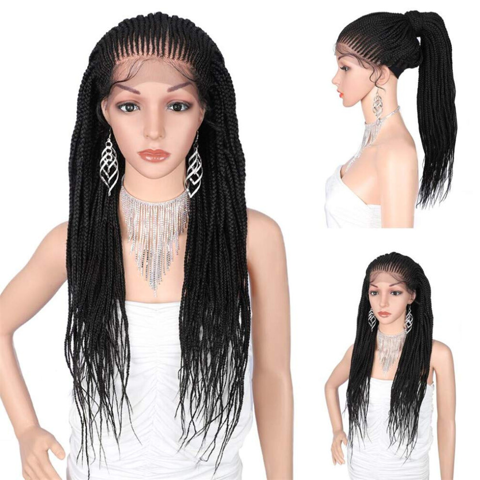 Unisex Ombre Lace Front Box Braid Wig For Women 18 Inch Â Heat Resistant Synthetic Handwoven Braids