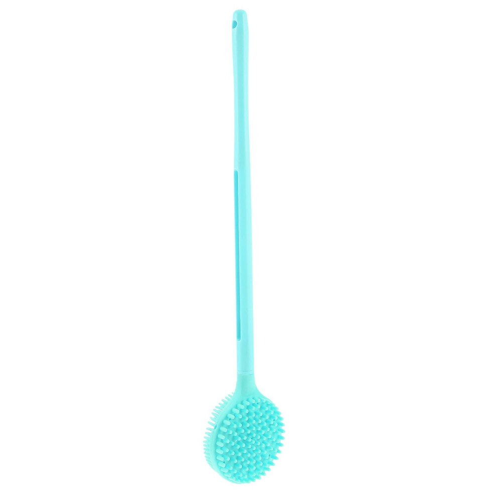 DoubleSided Silicone Back Scrubber with Long Handle Shower Brush for Gentle Exfoliation