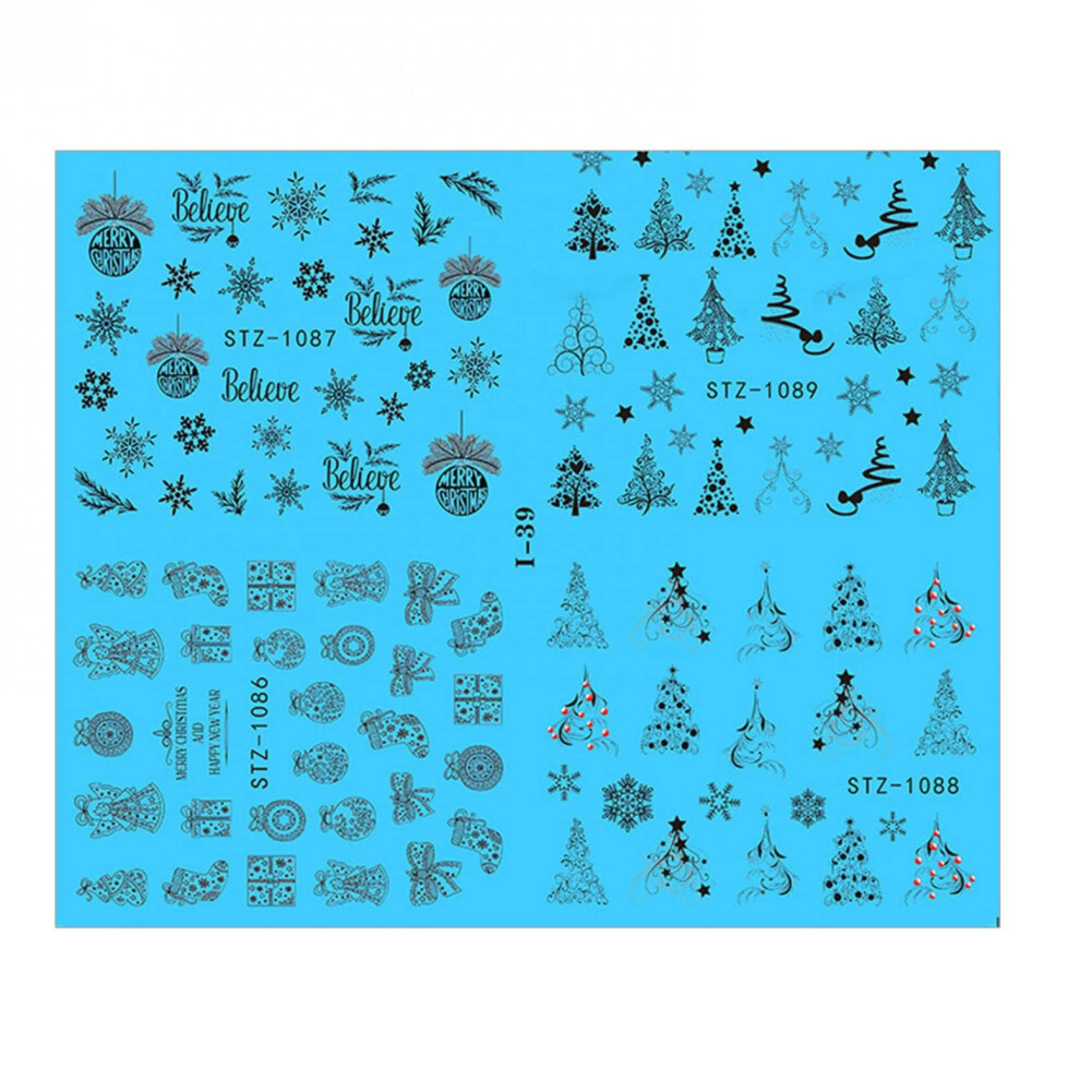Christmas 3D Nail Art Decals Stickers for Women Girls Winter Holiday Water Transfer
