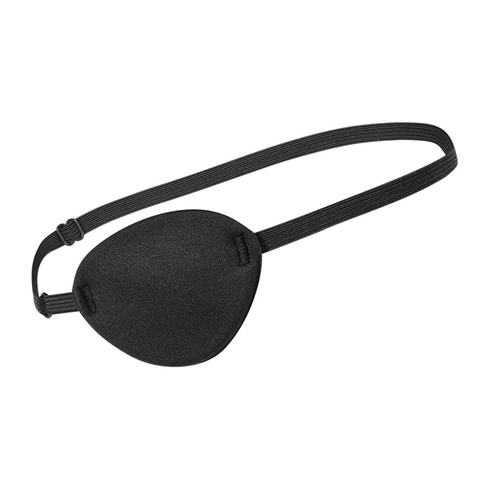 Black Pirate Eye Patch With Adjustable Strap For Lazy Eye Amblyopia Treatment, For Adults And Kids
