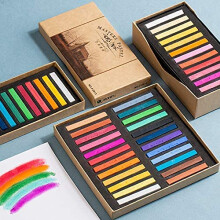 Dustless Colored Chalk Sticks 48 Colors with AntiBreakage Design for Blackboard and Hair Dye Art