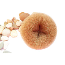 Extra Large Hair Bun Maker Light Coffee Nylon Donut for Quick Voluminous Buns and Ballet Chignon