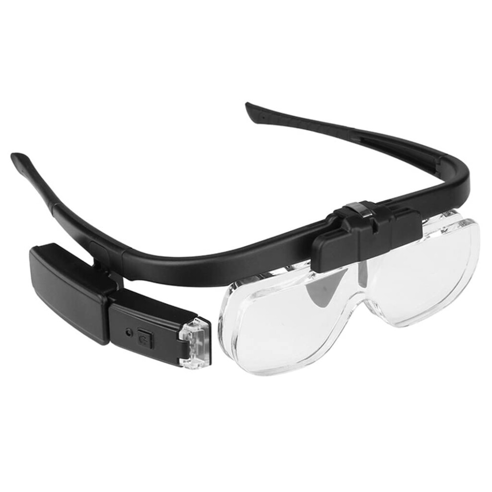 Light Hands Headband Magnifying Glass With Rechargeable Adjustable Fit, Interchangeable 1.5X 2X 2.5X Lenses For Close Work And Crafts